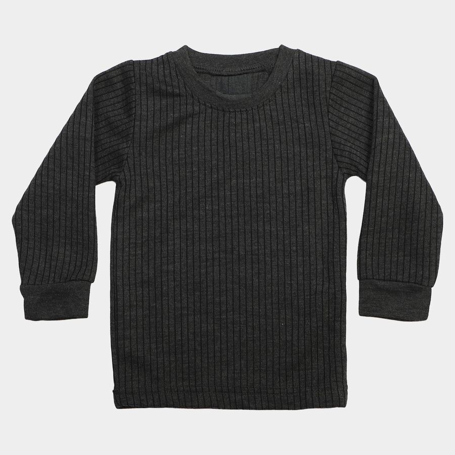 Boys Charcoal Long Sleeve Thermal, Charcoal, large