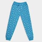 Girls Cotton Printed Pyjama, Teal Blue, small image number null