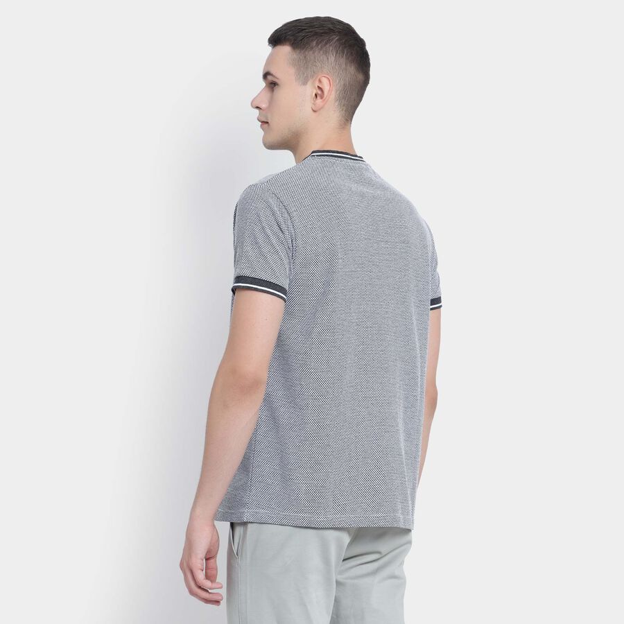 Solid Henley T-Shirt, Dark Grey, large image number null