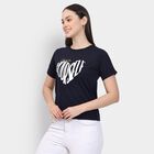 Ladies' Round Neck T-Shirt , नेवी ब्लू, small image number null