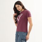 Women's Light Lavender Purple Round Neck Casual T-Shirt, Purple, small