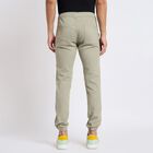 Men's Slim Fit Casual Trousers, हल्का हरा, small