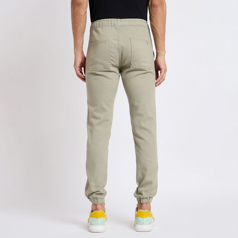 Men's Slim Fit Casual Trousers, हल्का हरा, large