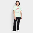 Ladies' 100% Cotton Round Neck T-Shirt, निऑन ग्रीन, small