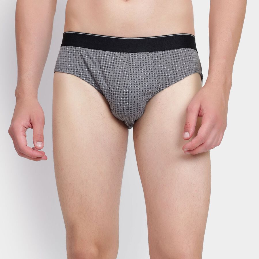 Men's 100% Cotton Briefs, Dark Grey, large image number null