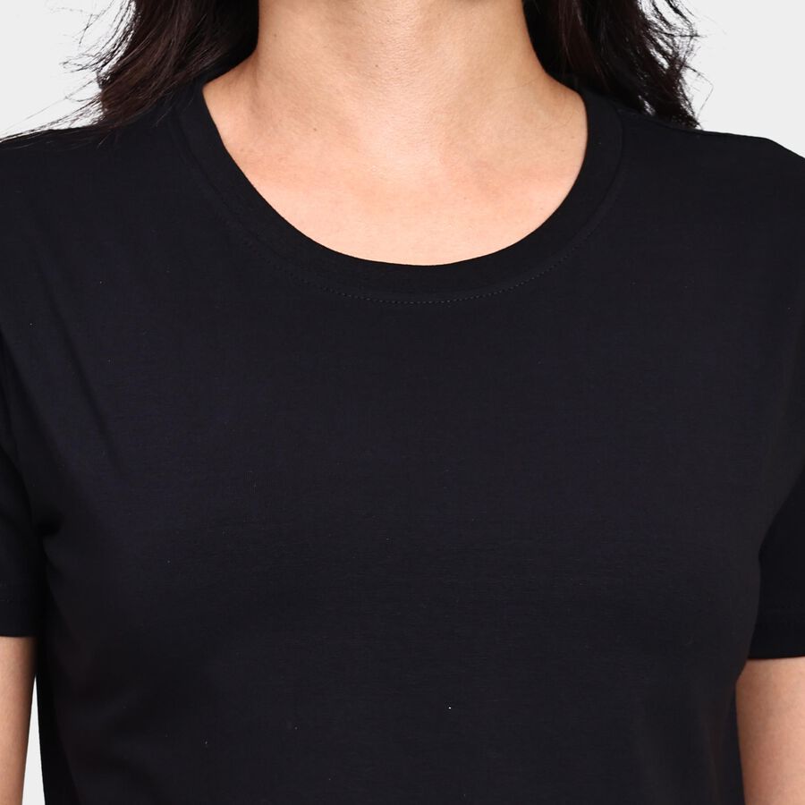 Ladies' Round Neck T-Shirt , Black, large image number null
