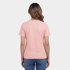 Women's Light Pink Round Neck Graphic Print T-Shirt, Light Pink, small