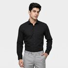 Men's Black Slim Fit Formal Shirt, Black, small