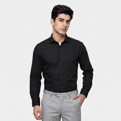 Men's Black Slim Fit Formal Shirt