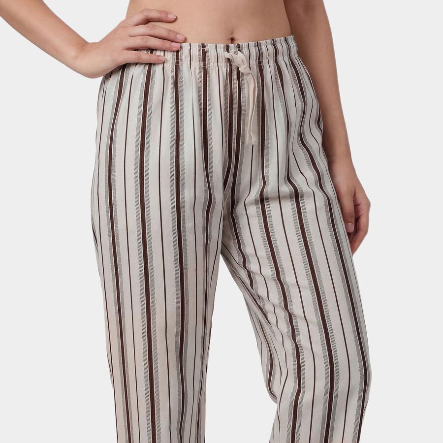 Women's Brown Relaxed Fit Star Printed Pyjama, Brown, large