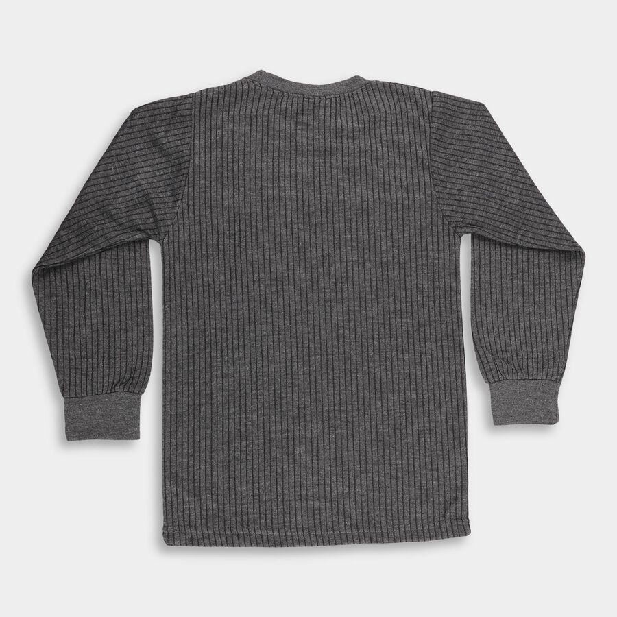 Boys Charcoal Grey Round Neck Thermal, चारकोल, large image number null
