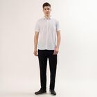 Men's Off-White 100% Cotton Half Sleeve Spread Collar Casual Shirt, Off White, small