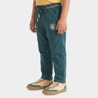 Boys' Mid Blue Regular Fit Drawstring Chino Trousers, Mid Blue, small
