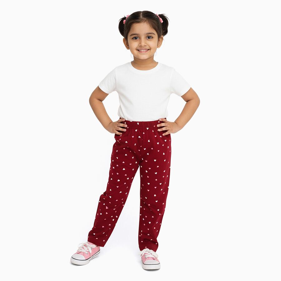 Girls' Pyjama, वाइन, large image number null