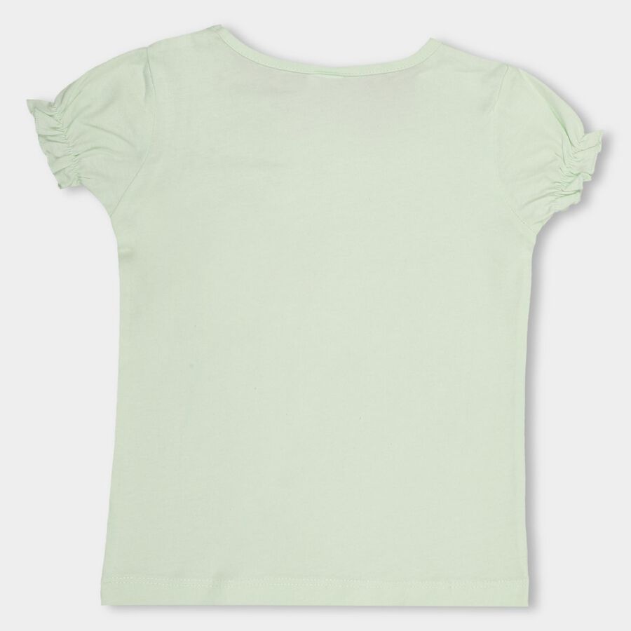 Girls' 100% Cotton T-Shirt, Light Green, large
