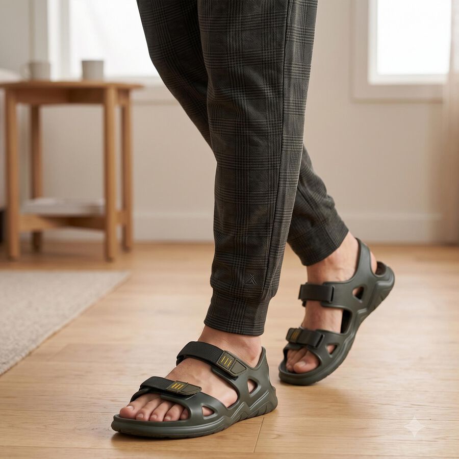 Men's Navy Blue Adjustable Strap Strappy Sandals, Navy Blue, large