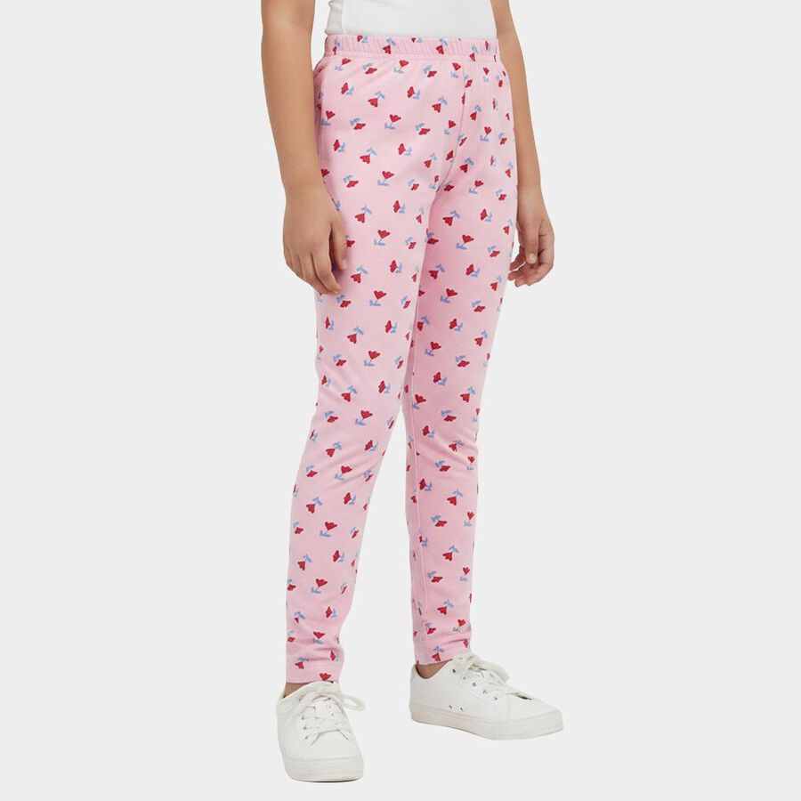 Girls' Cotton Blend Minimalist Pyjama, हल्का गुलाबी, large