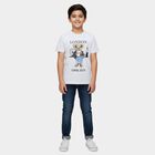 Boys Ecru Melange Round Neck Casual Half Sleeve T-Shirt, Ecru Melange, small