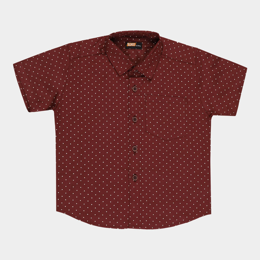 Boys Cotton Casual Shirt, Maroon, large image number null
