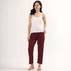 Women's Deep Maroon Printed Elastic Waist Pyjama, Wine, small image number null