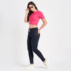 Basic Wash High Rise Jeans, Dark Blue, small image number null