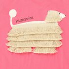 Girls' Pink Cotton Round Neck Romantic T-Shirt, Pink, small