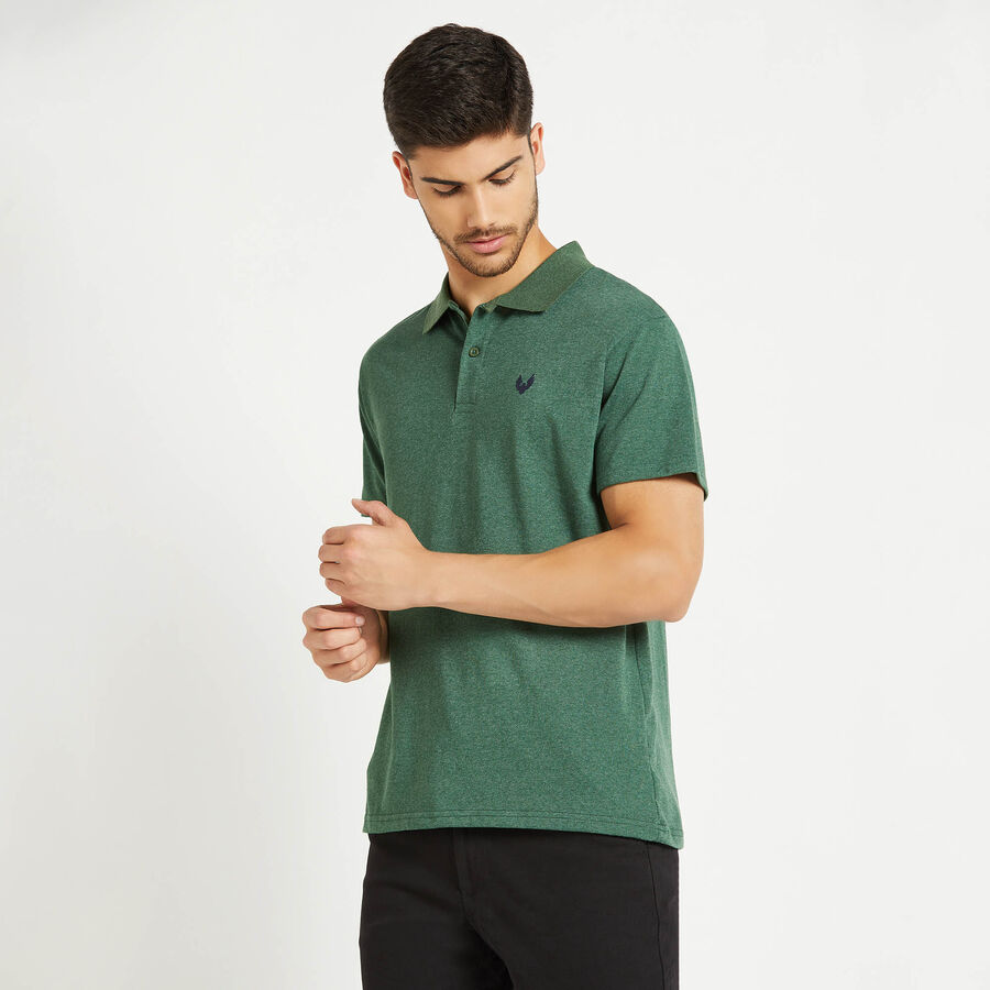 Solid Polo Shirt, Dark Green, large image number null