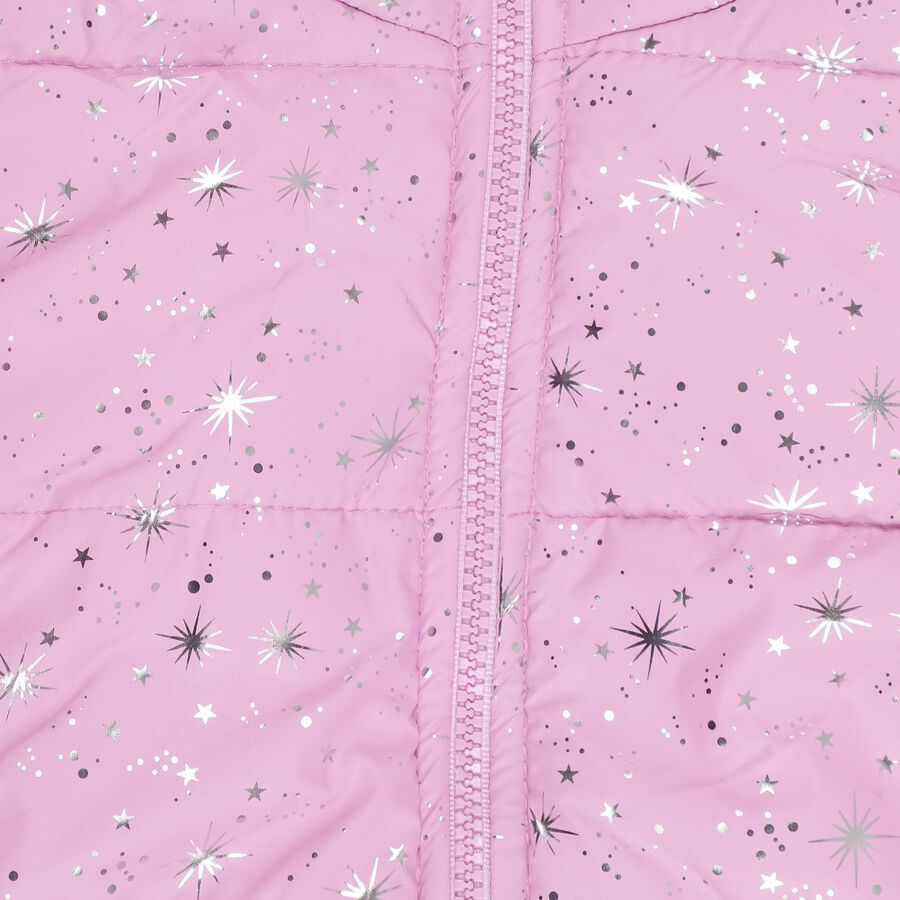 Girls Light Pink Hooded Casual Jacket, Lilac, large image number null