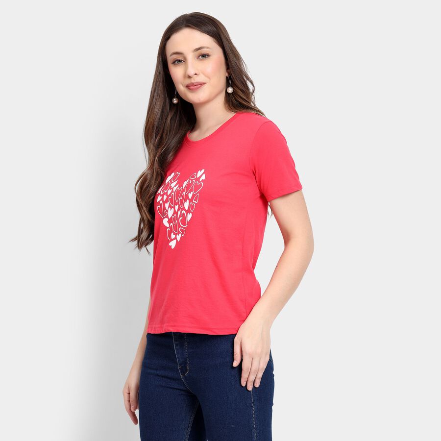 Ladies' Round Neck T-Shirt, Coral, large image number null