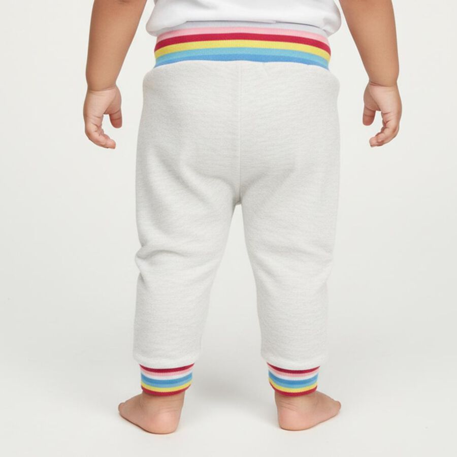 Infants Light Heather Grey Rainbow Waistband Cotton Blend Pyjama, Melange Light Grey, large image number null