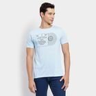 Men's Round Neck Half Sleeves T-Shirt, Sky Blue, small image number null