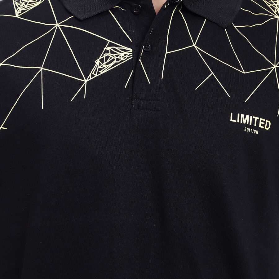 Cotton Polo Shirt, Black, large image number null