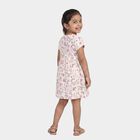 Girls' Off White Printed Fit and Flare Frock, Off White, small