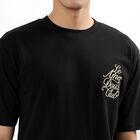 Men's Jet Black Cotton Round Neck Casual T-Shirt, काला, small