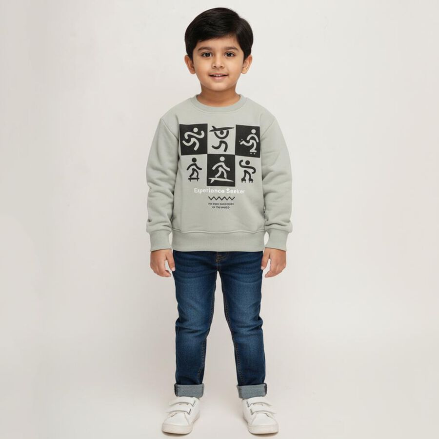 Boys' Sweatshirt, Light Green, large image number null