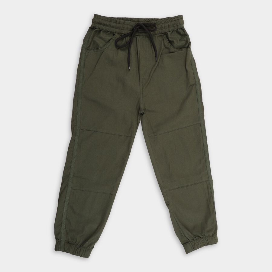 Boy's 100% Cotton Trousers, Olive, large image number null