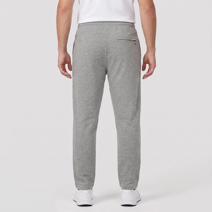 Men's Grey Straight Fit Track Pants, मिश्रित हल्का ग्रे, large