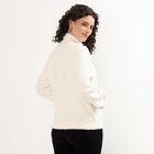 Women's Off-White High Neck Casual Sweatshirt, Off White, small image number null