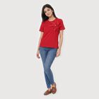 Women Fuchsia Round Neck Regular T-Shirt, Fuchsia, small