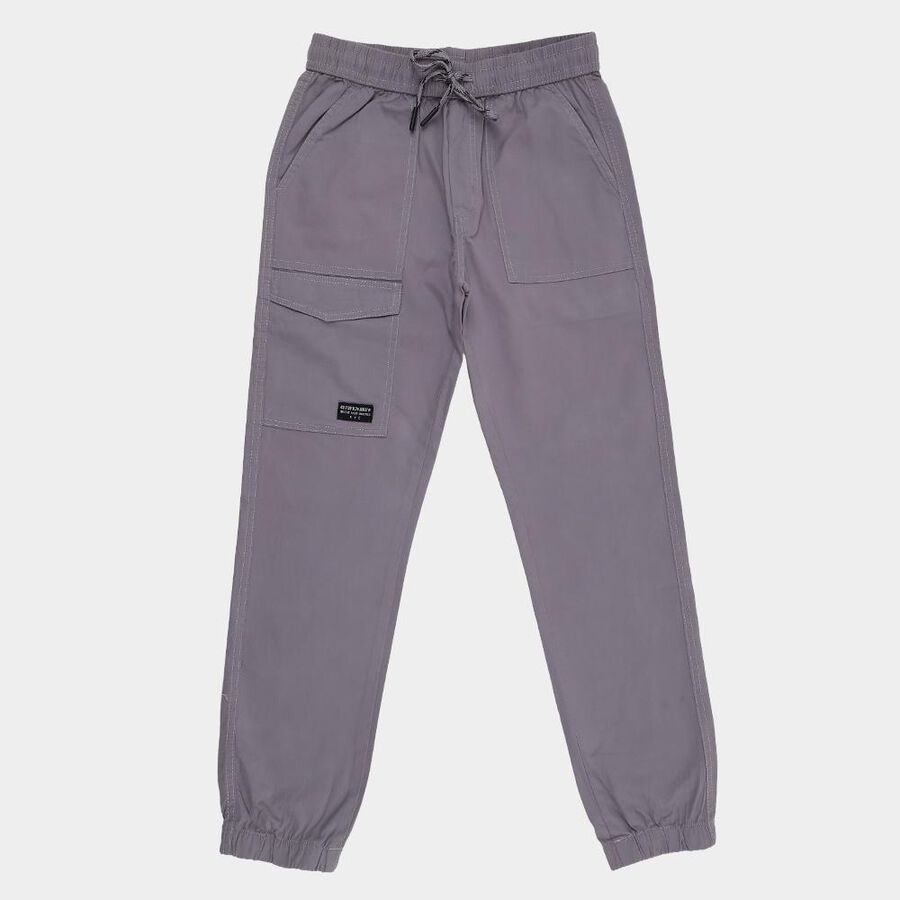 Boys Muted Steel Grey Regular Fit Jogger Trousers, Light Grey, large image number null