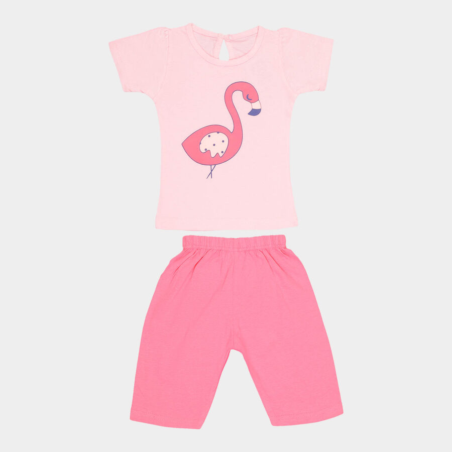 Infants Cotton Capri Set, Light Pink, large image number null