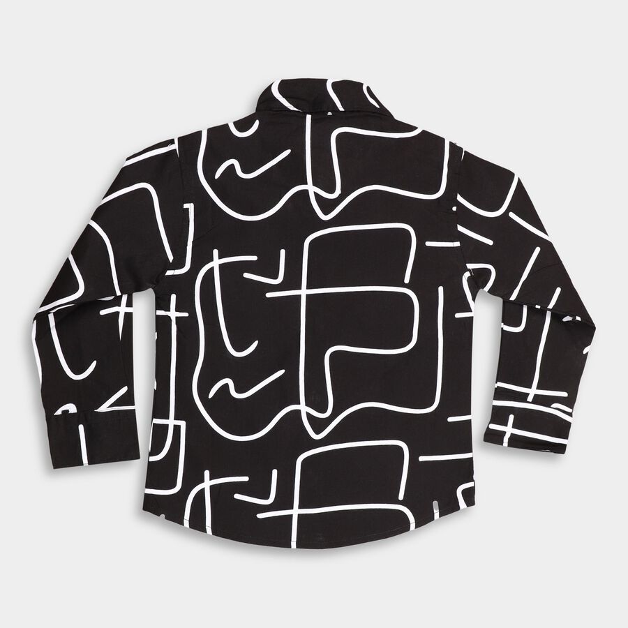 Boys' 100% Cotton Casual Shirt, Black, large image number null