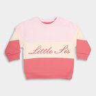 Infants Light Pink Crew Neck Casual Sweatshirt, हल्का गुलाबी, small image number null
