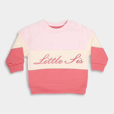 Infants Light Pink Crew Neck Casual Sweatshirt