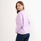Women's Soft Lavender Crew Neck Casual Sweatshirt, लाइलेक, small image number null
