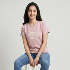 Women's Lilac Round Neck Regular T-Shirt, लाइलेक, small