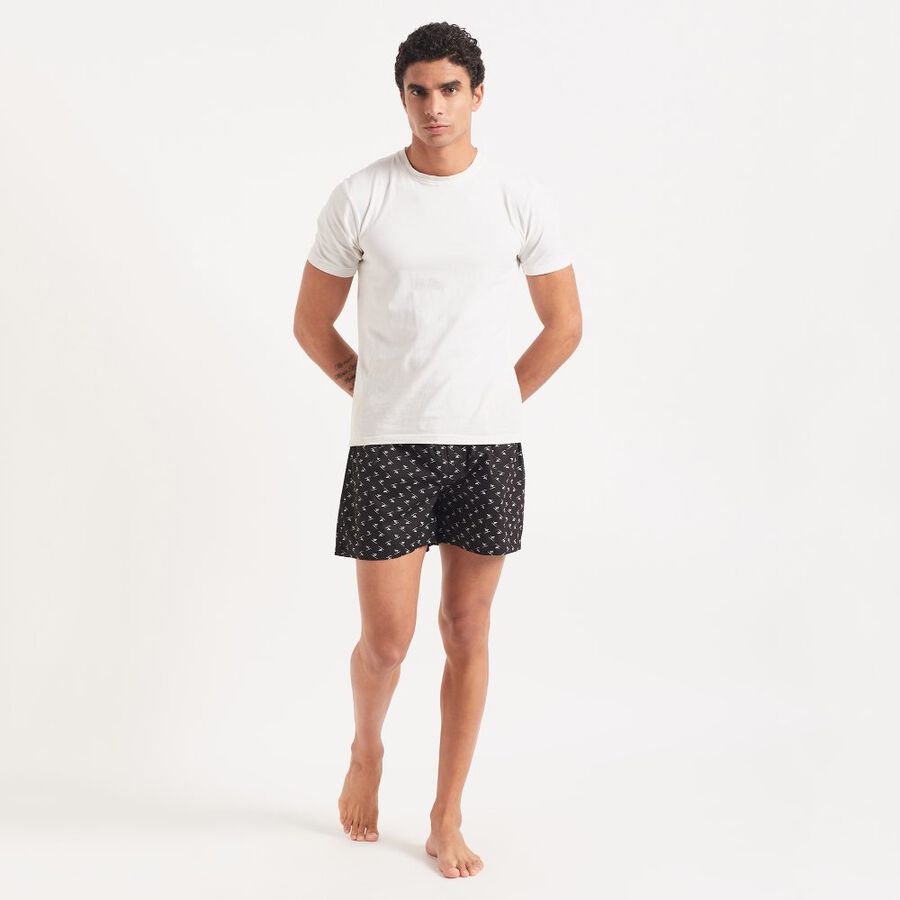 Men's Cotton Boxers, Black, large image number null
