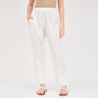 Ladies' 100% Cotton Palazzos, ऑफ व्हाइट, small image number null