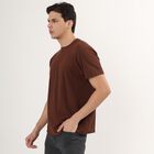 Men's Round Neck Half Sleeves T-Shirt , Brown, small image number null