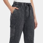 Women's Black Regular Fit Side-Striped Track Pants, Black, small